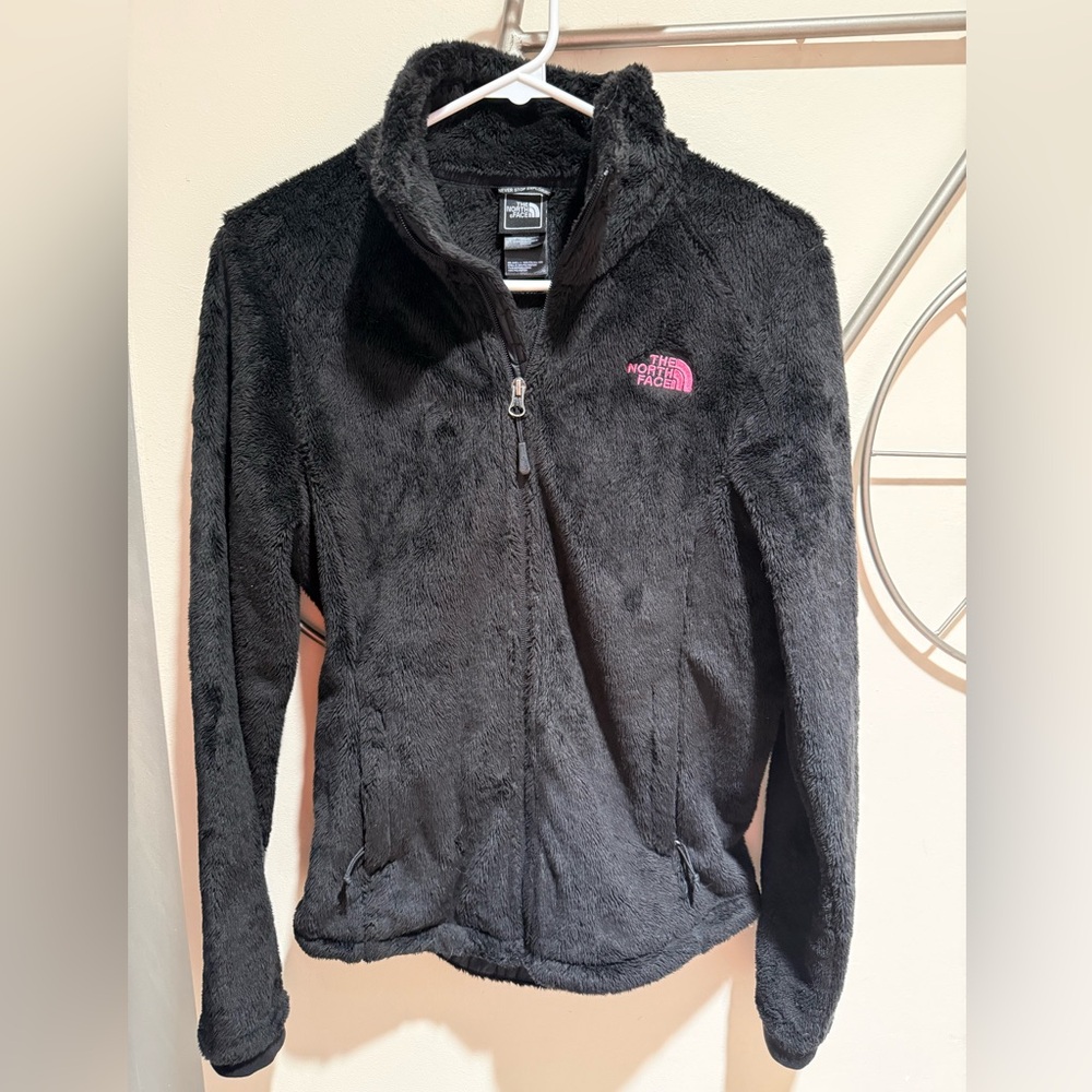 The North Face Black Fleece Jacket with Breast Cancer Awareness Logo Size S